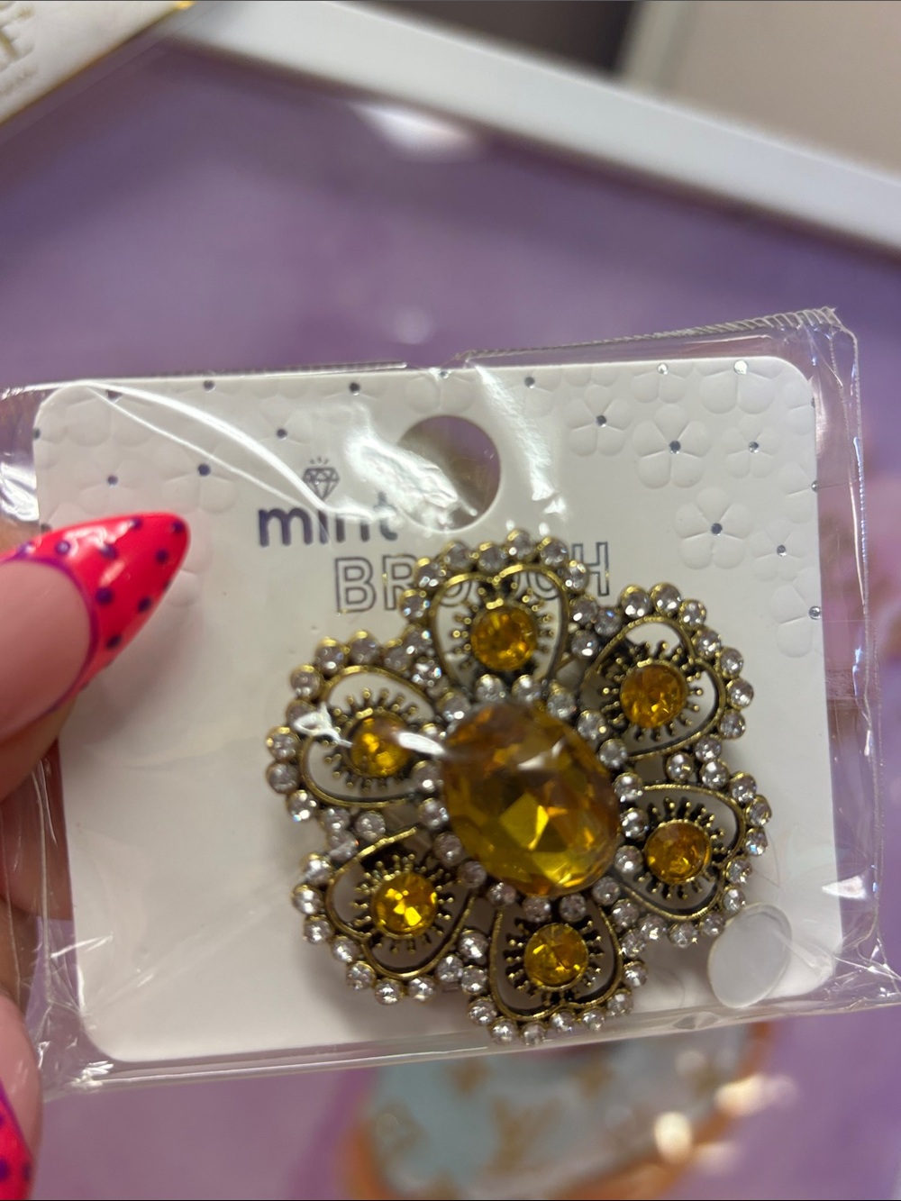 Flower Rhinestone Brooch (1) Pick 🆕 - Picture 6 of 7